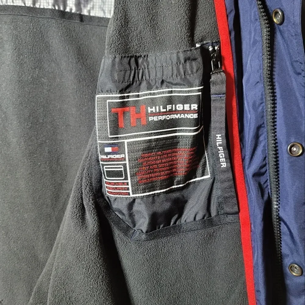 Tommy Hilfiger Performance Blue Hooded Windbreaker Winter Coat